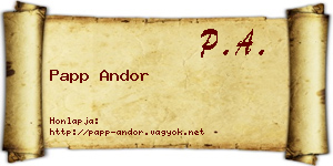 Papp Andor névjegykártya